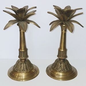 Elegant Gold Palm Leaf Candle Holders By Lovely Beautiful Made In India